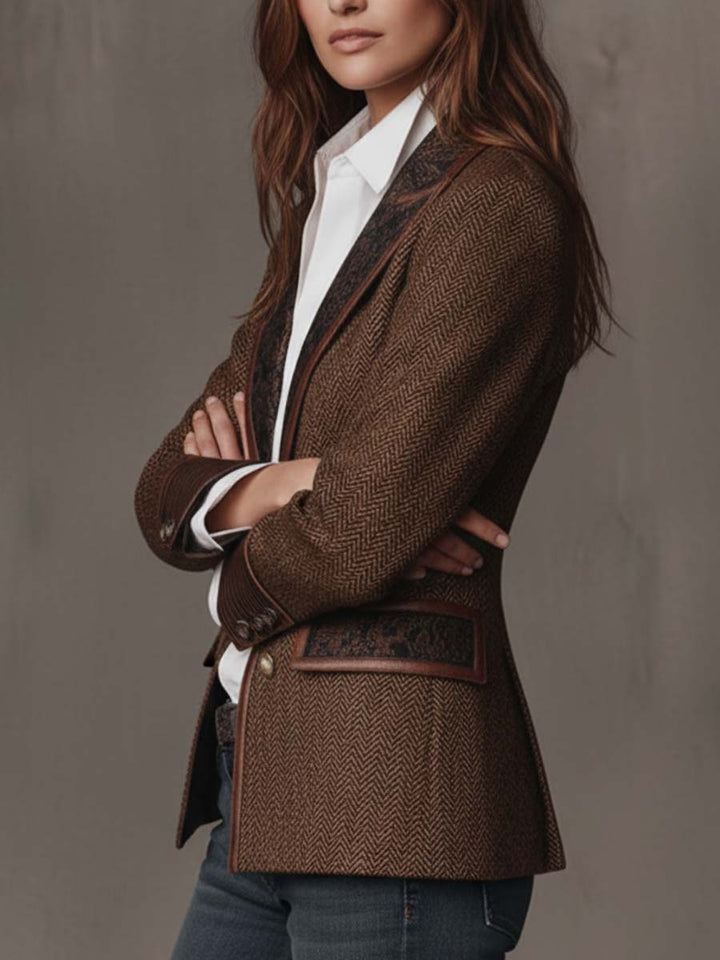 Gisèle | Blazer con paneles estampados de chevron