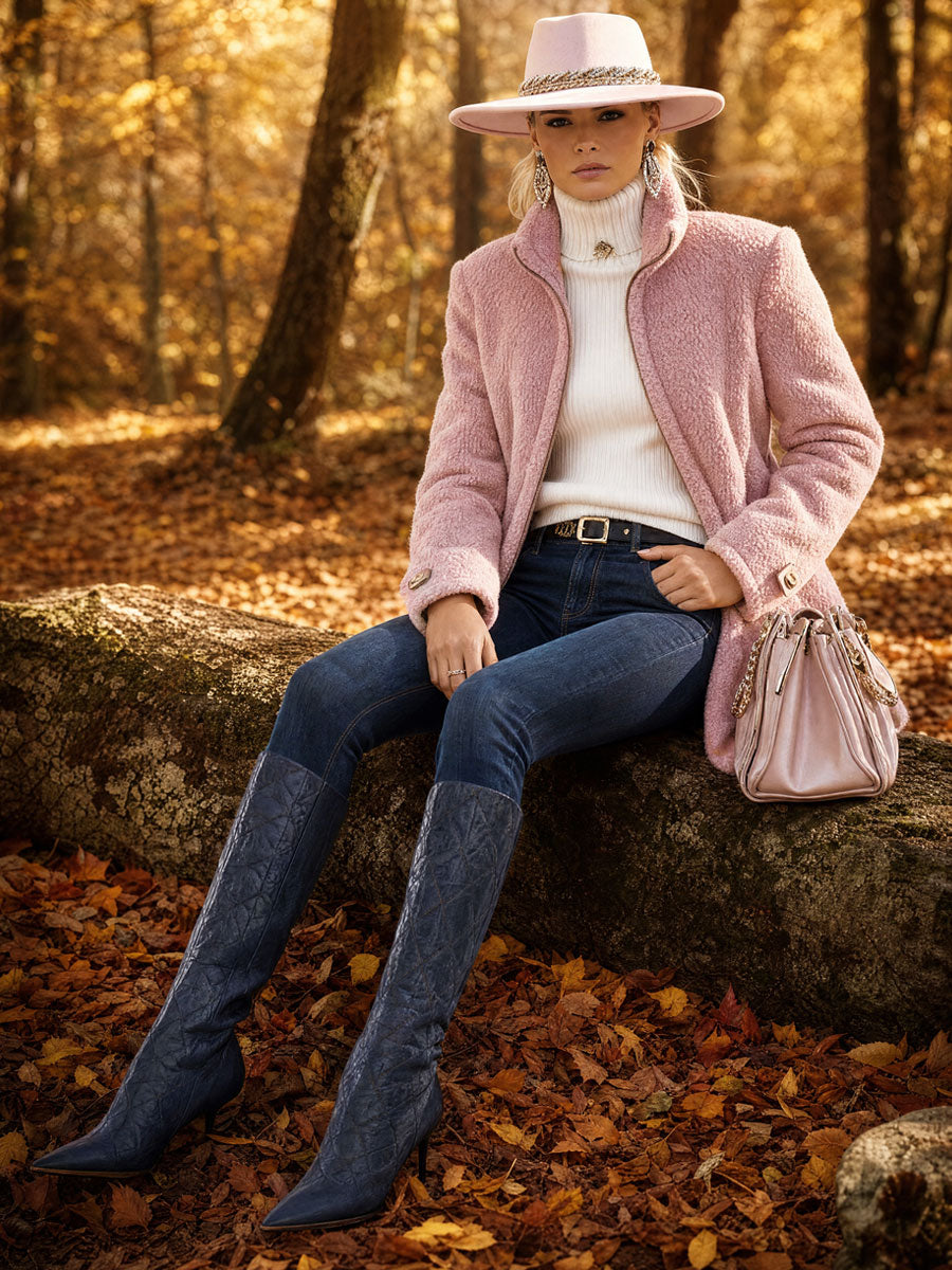 Chaqueta polar rosa vintage con cremallera