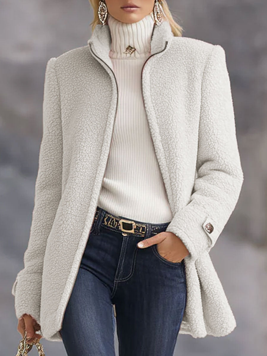 Chaqueta polar rosa vintage con cremallera