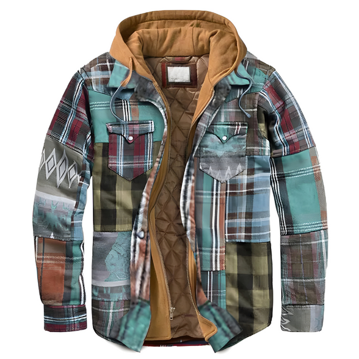 Ricardo | Chaqueta cómoda de patchwork con capucha
