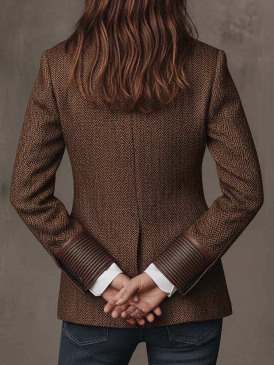 Gisèle | Blazer con paneles estampados de chevron
