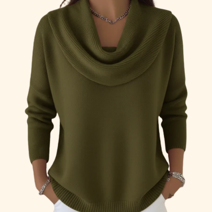Iole | Jersey con cuello drapeado