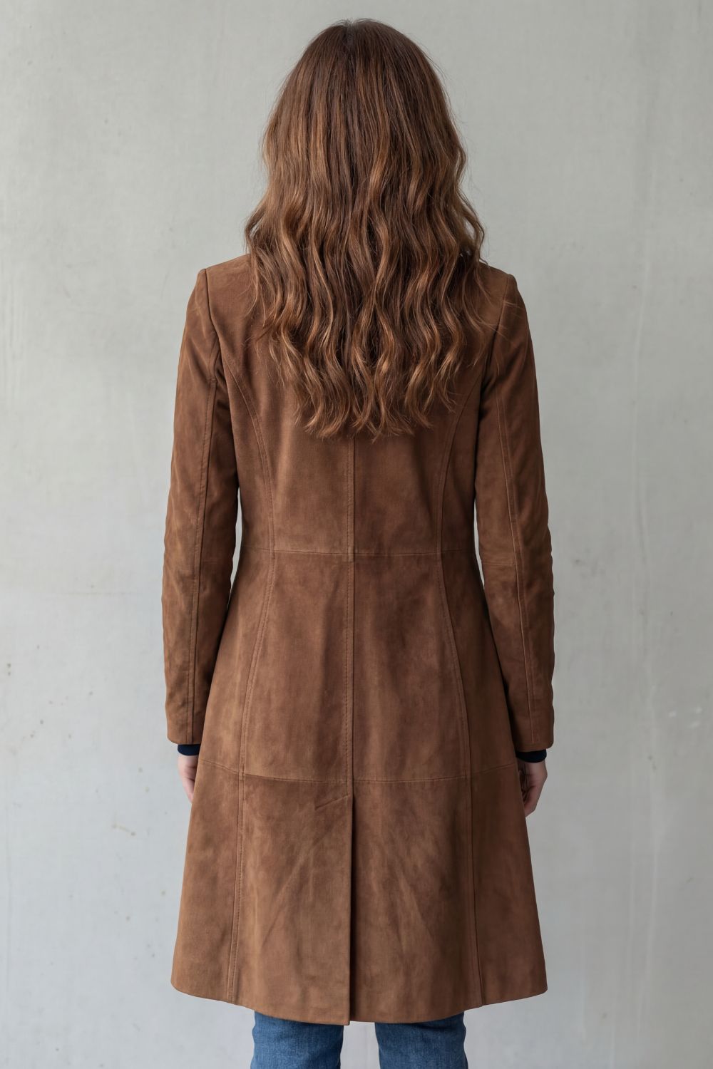Laura | Acabado de ante vintage – Abrigo largo
