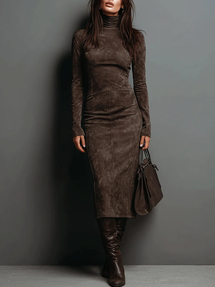 Constanza | Vestido midi largo marrón