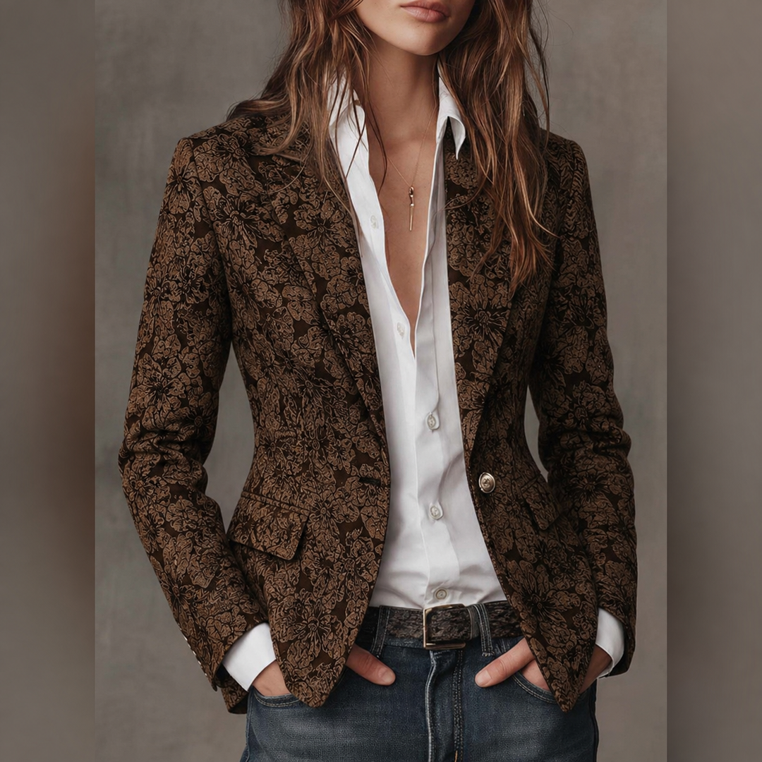 Estelle | Blazer ajustado de jacquard de cachemira