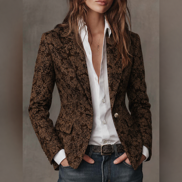 Estelle | Blazer ajustado de jacquard de cachemira