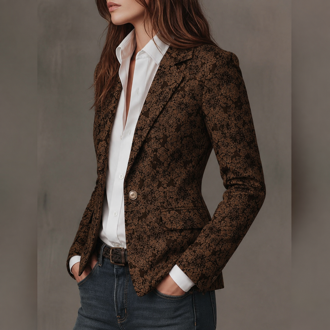 Estelle | Blazer ajustado de jacquard de cachemira