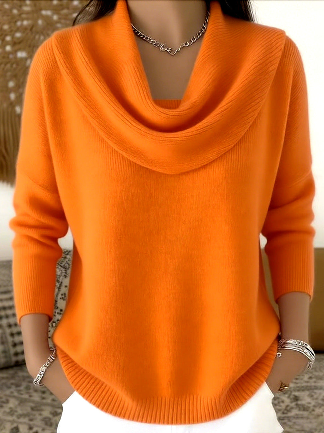Iole | Jersey con cuello drapeado