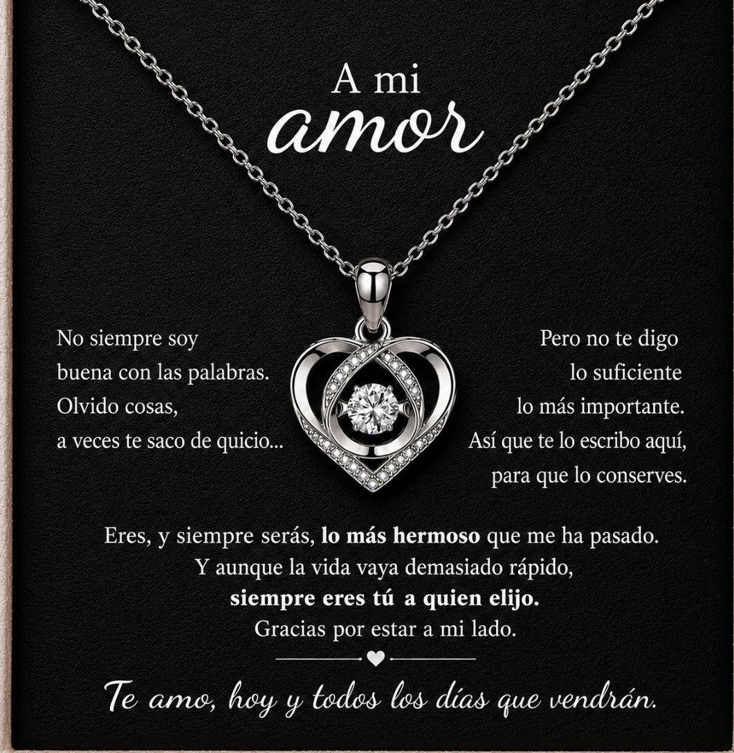 "A Mi Esposa" Collar Corazón Para Siempre
