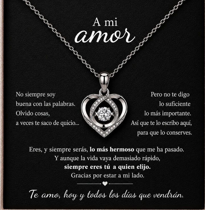 "A Mi Esposa" Collar Corazón Para Siempre