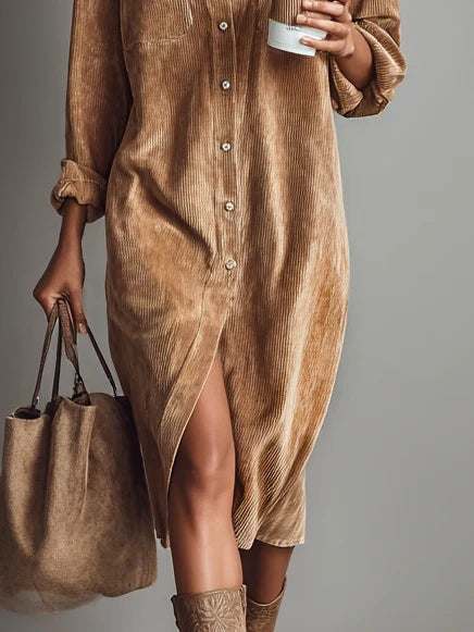 Elena| Vestido midi de pana