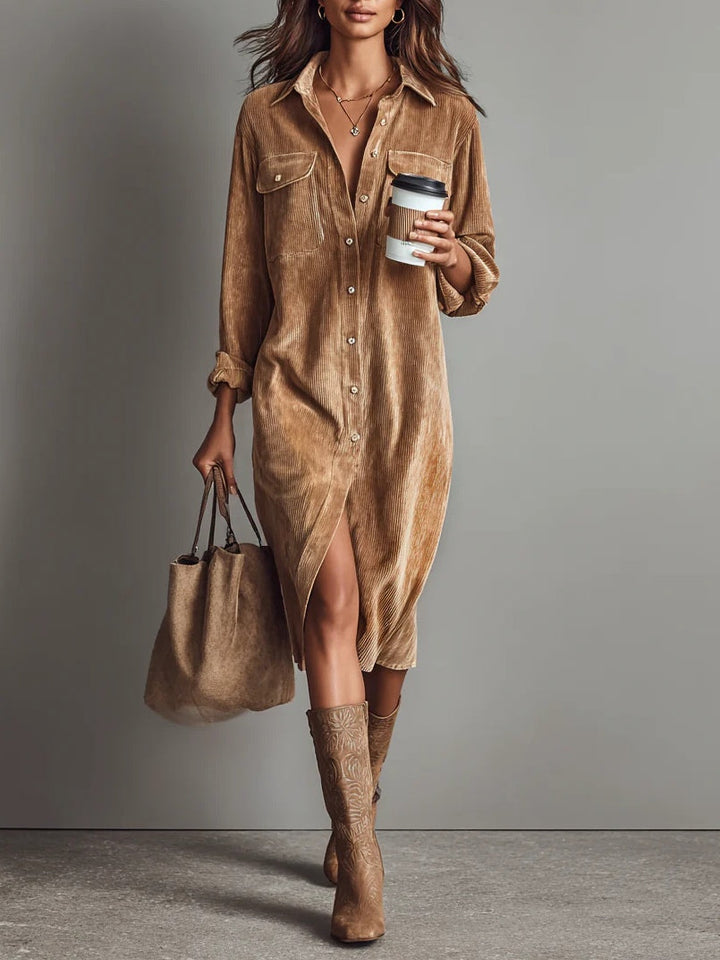 Elena| Vestido midi de pana