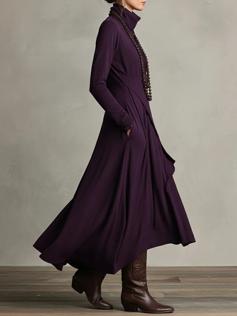 Carlota | Vestido vintage asimétrico de cuello alto