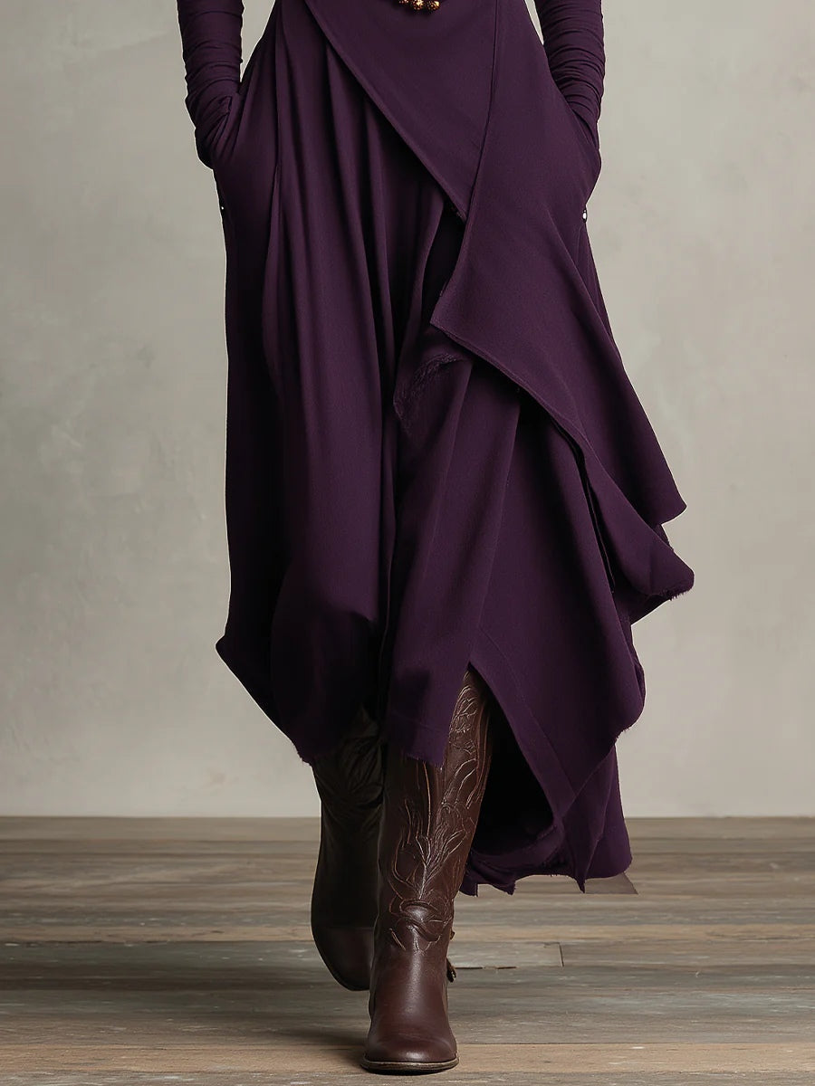 Carlota | Vestido vintage asimétrico de cuello alto