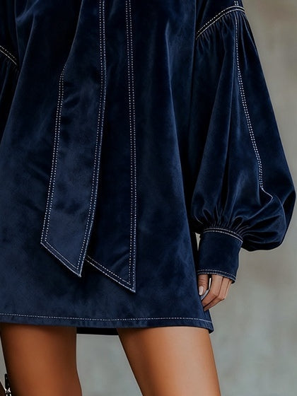 Gabriela | Minivestido de terciopelo con lazo