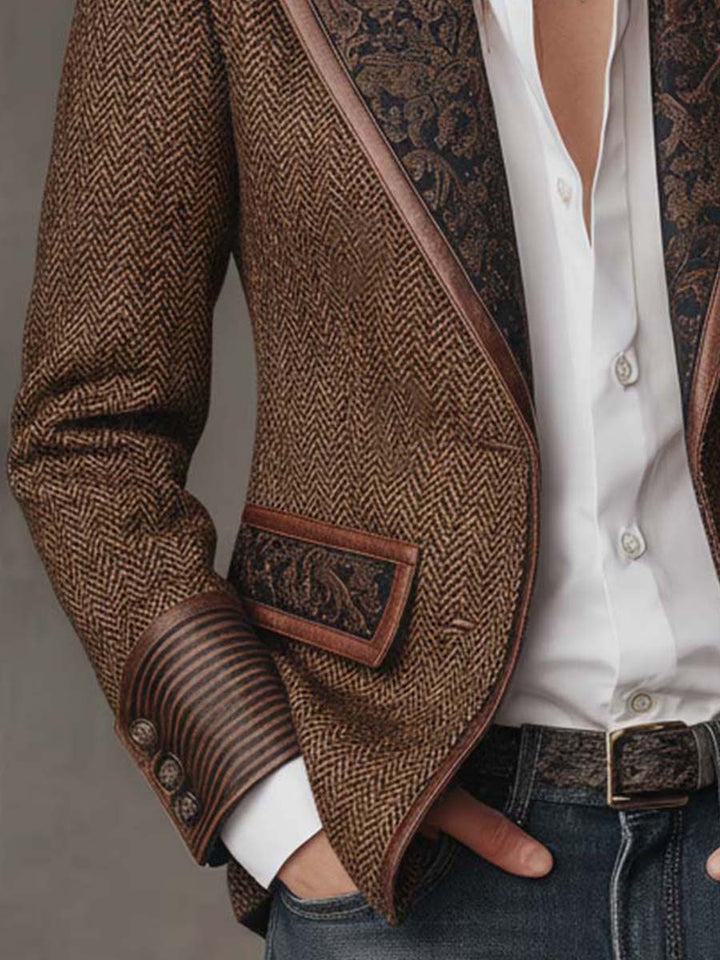 Gisèle | Blazer con paneles estampados de chevron