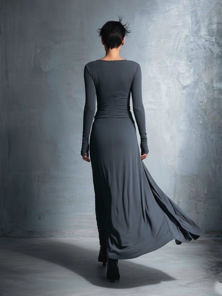 Alejandra | Vestido maxi de seda con nudo