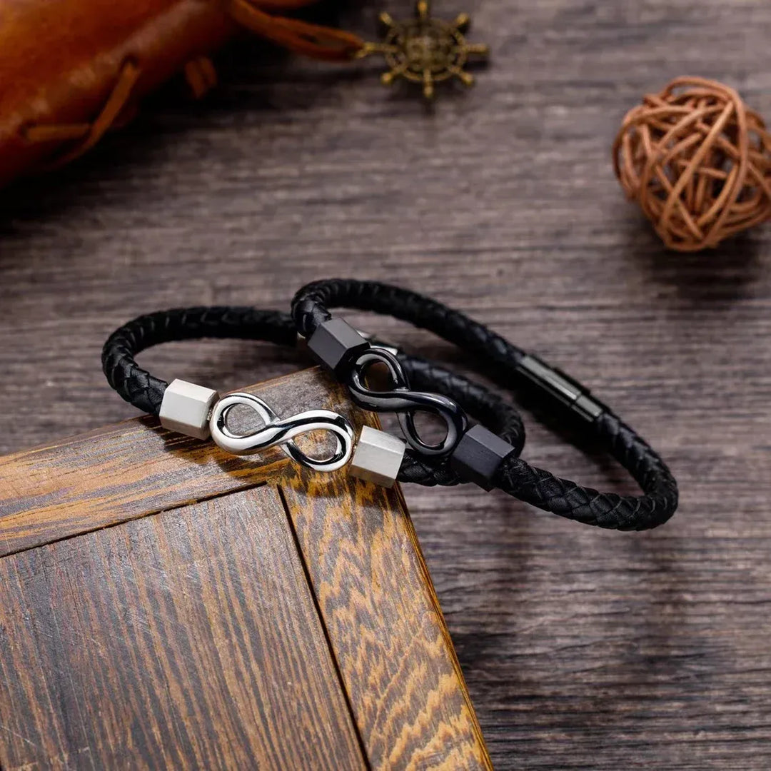 "A mi Hombre" PULSERA DE CUERO INFINITO PERSONALIZADA