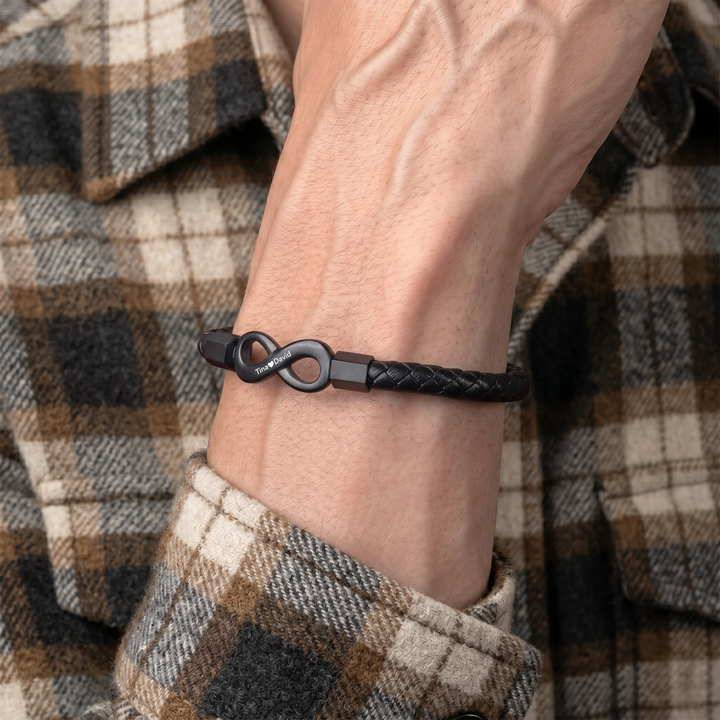 "A mi Hombre" PULSERA DE CUERO INFINITO PERSONALIZADA